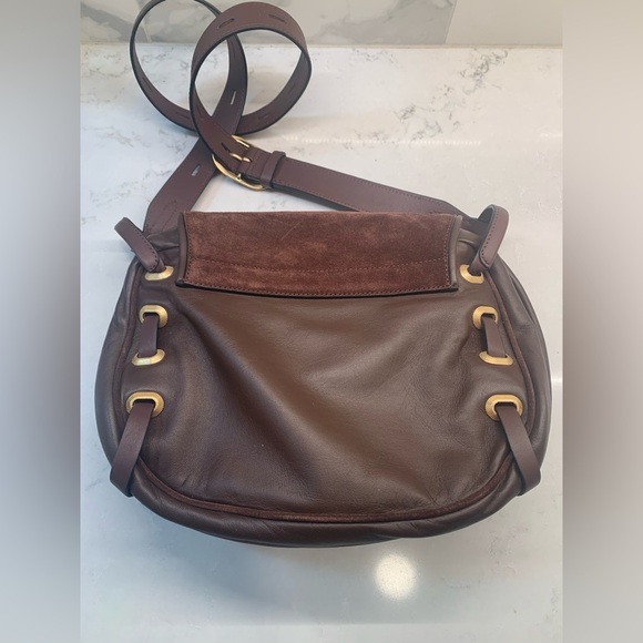 Rag and Bone Brown Leather Suede Saddle Crossbody Bag - Picture 3 of 11